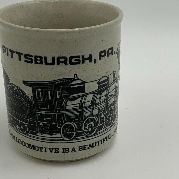 Pittsburgh PA The Steam Locomotive Iron Creature Embossed Train Mug Stoneware - Picture 5 of 6